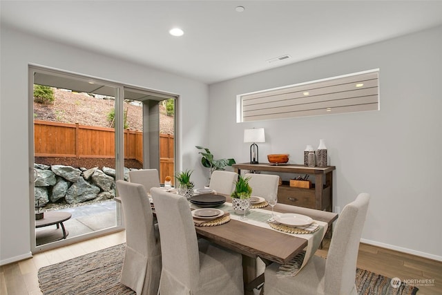 dining room featuring hardwood / wood-style flooring