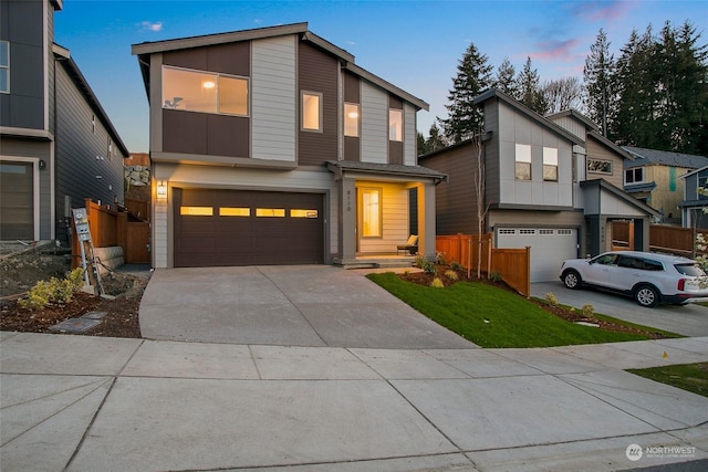 modern home with a garage