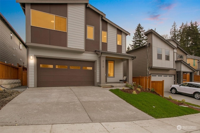 view of front of home featuring a garage