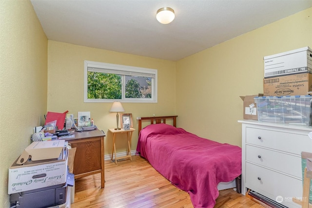 bedroom featuring light hardwood / wood-style floors