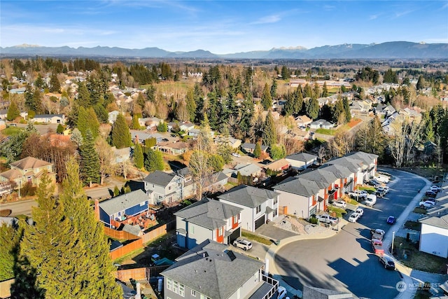 aerial view with a mountain view