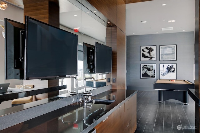 kitchen featuring pool table