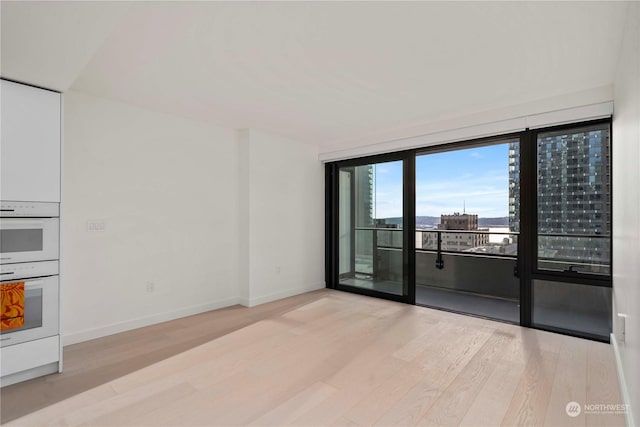 unfurnished room with light hardwood / wood-style floors