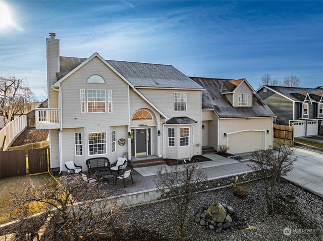 view of front facade featuring a garage