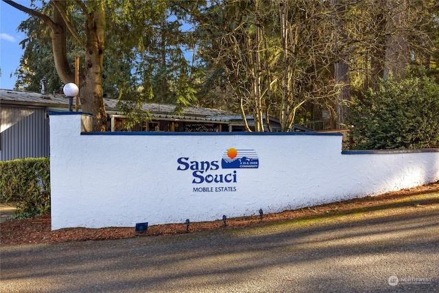 view of community sign