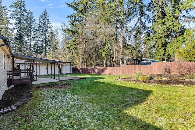 view of yard with a patio area