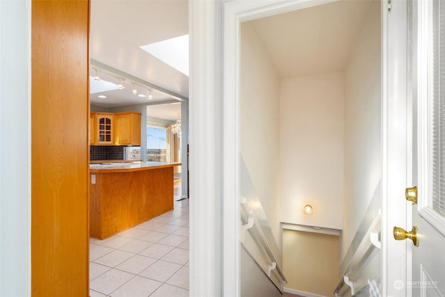 interior space with tile patterned flooring