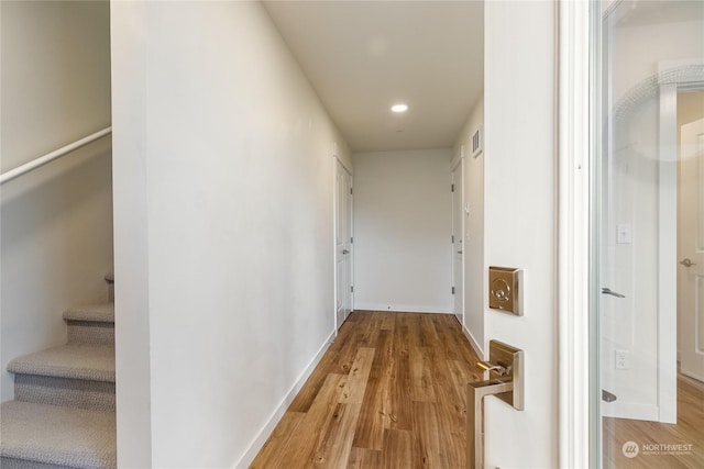 hall featuring light hardwood / wood-style floors