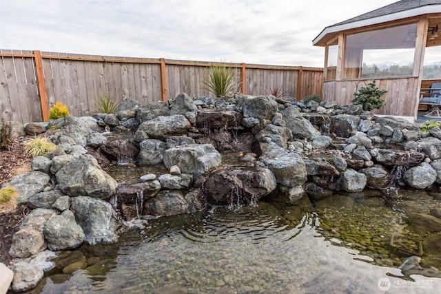 view of yard featuring fence