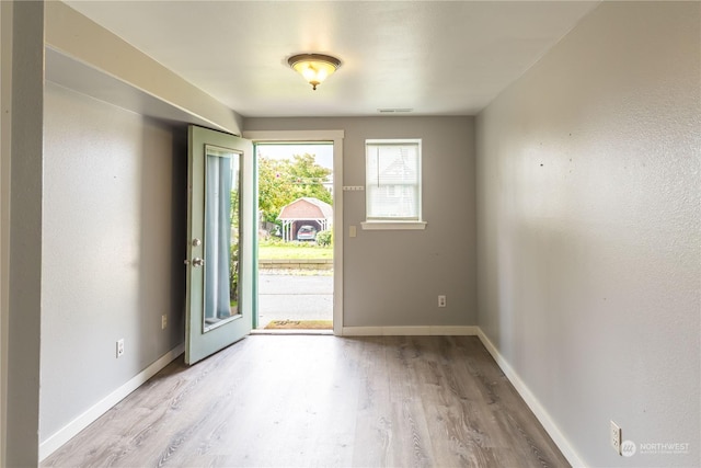 entryway featuring light hardwood / wood-style floors