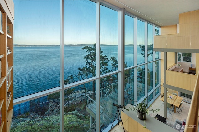 balcony with a water view