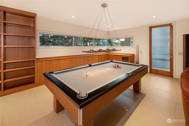 game room with billiards