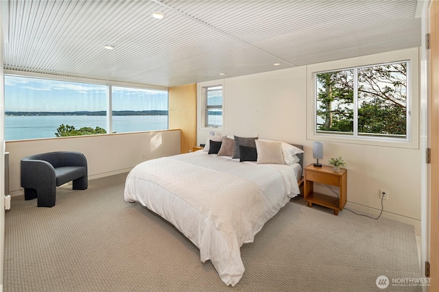 2623 Pear Point Rd, Friday Harbor, WA 98250 - carpeted bedroom with a water view