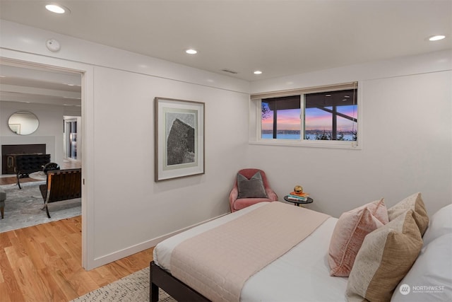 bedroom featuring hardwood / wood-style flooring