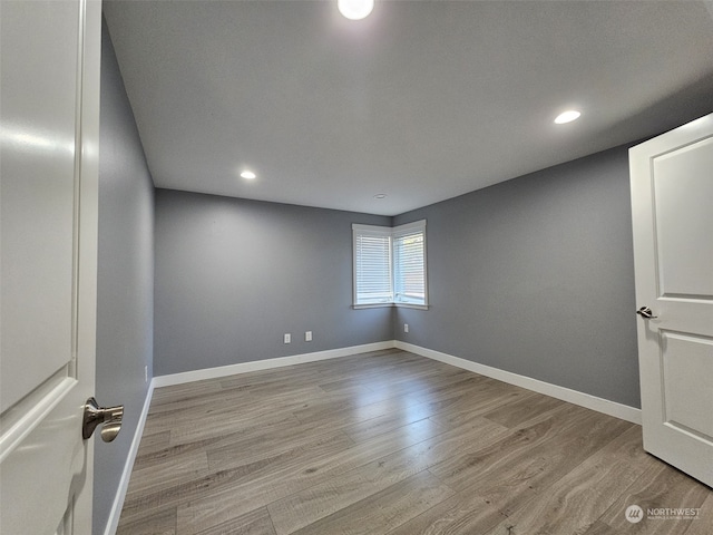 empty room featuring light wood-type flooring