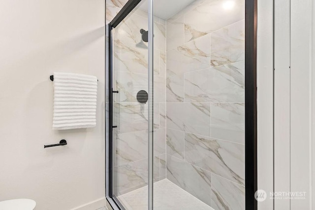 bathroom featuring walk in shower