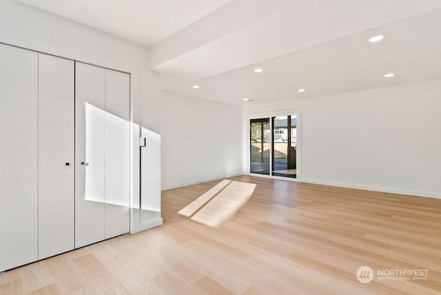 empty room featuring light hardwood / wood-style flooring