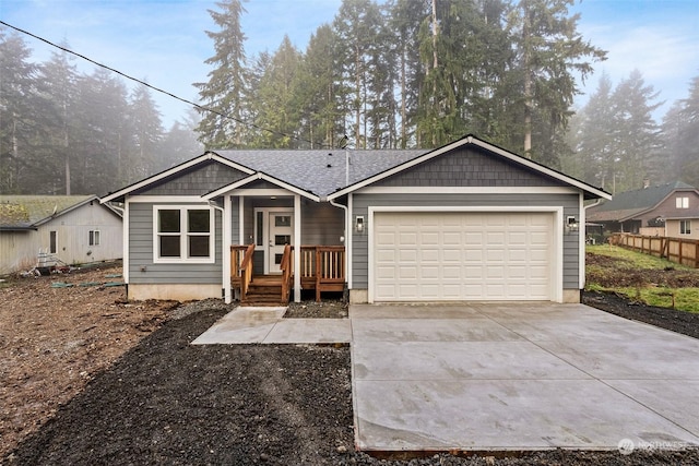 view of front facade featuring a garage