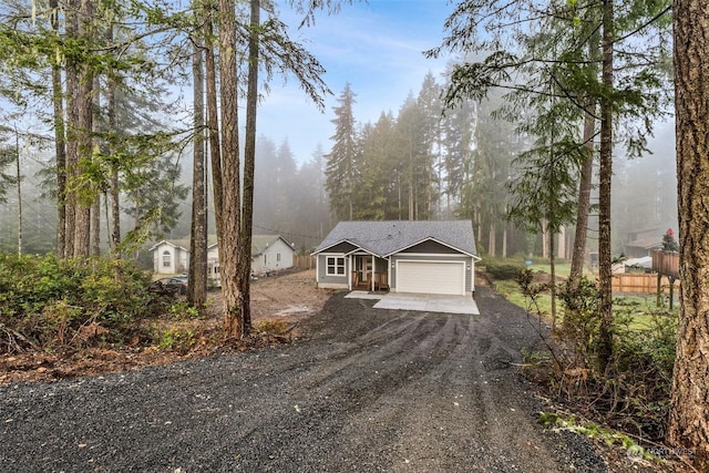 view of front of house with a garage