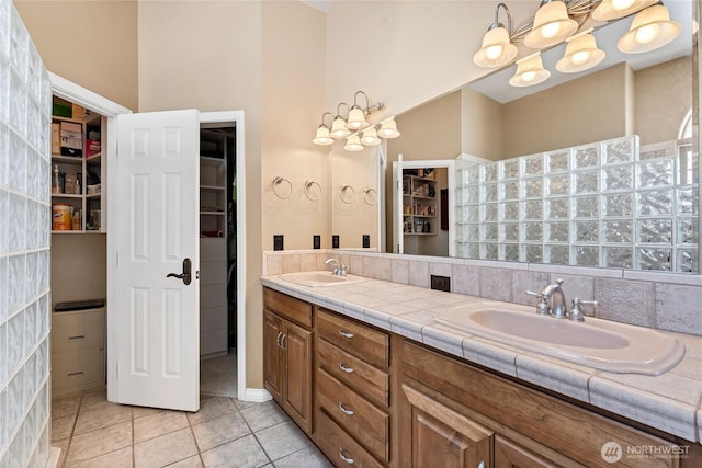 bathroom featuring vanity and tile patterned floors