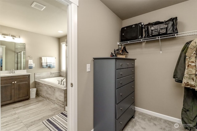 spacious closet with sink