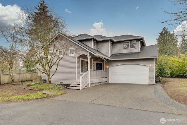 view of front of house featuring a garage