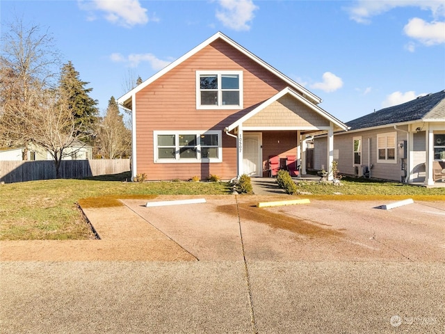 front of property with a front yard