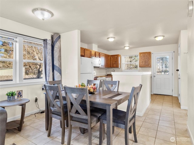 view of tiled dining space