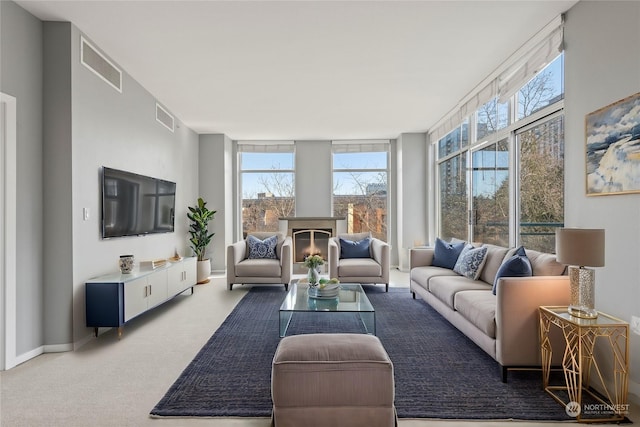 view of carpeted living room