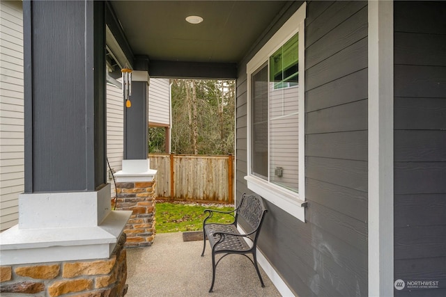 view of patio with covered porch