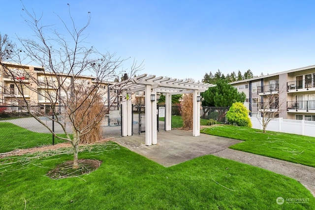 exterior space featuring a patio and a pergola