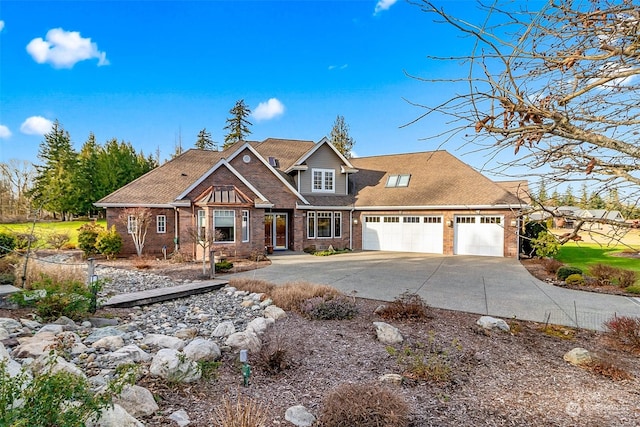 view of front of house with a garage