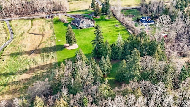 drone / aerial view with a rural view