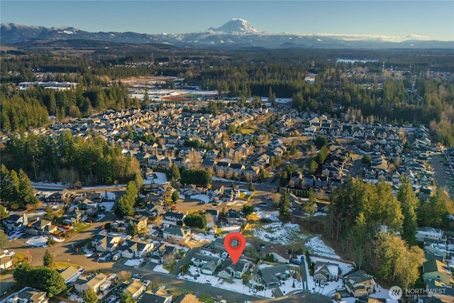 aerial view featuring a mountain view