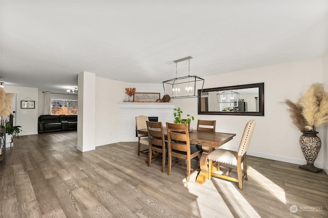 dining room featuring hardwood / wood-style flooring