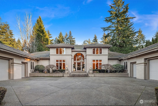 view of front of home with a garage