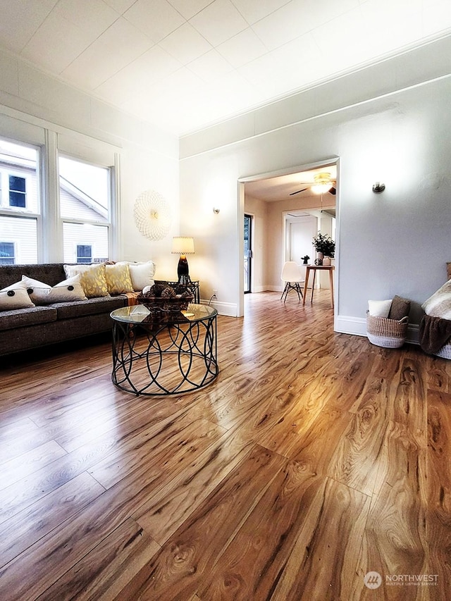 living room featuring hardwood / wood-style floors