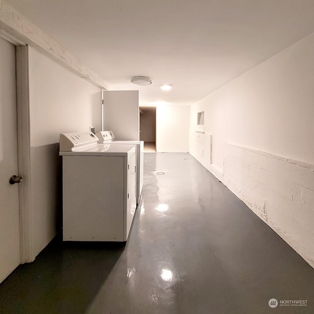 interior space featuring independent washer and dryer