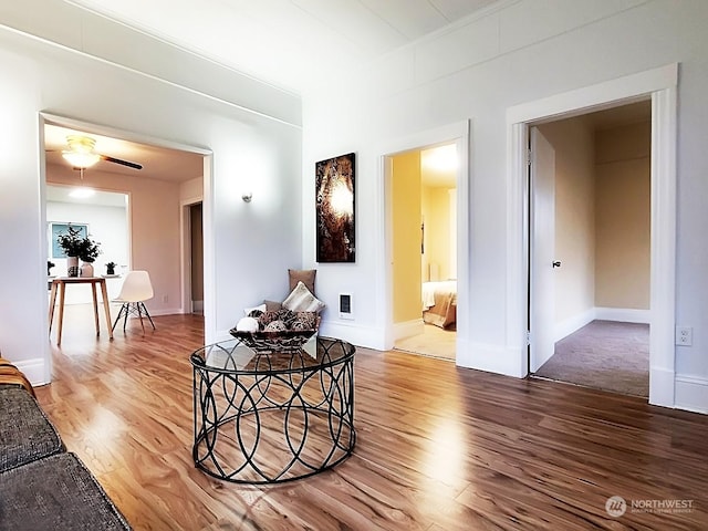 hall featuring hardwood / wood-style floors