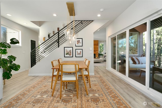 dining area featuring light hardwood / wood-style flooring