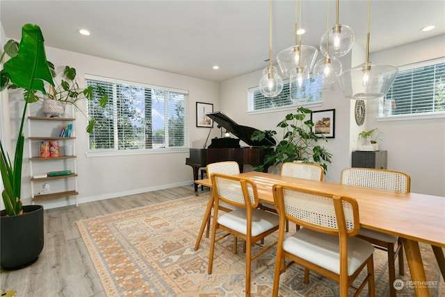 dining room featuring light hardwood / wood-style floors