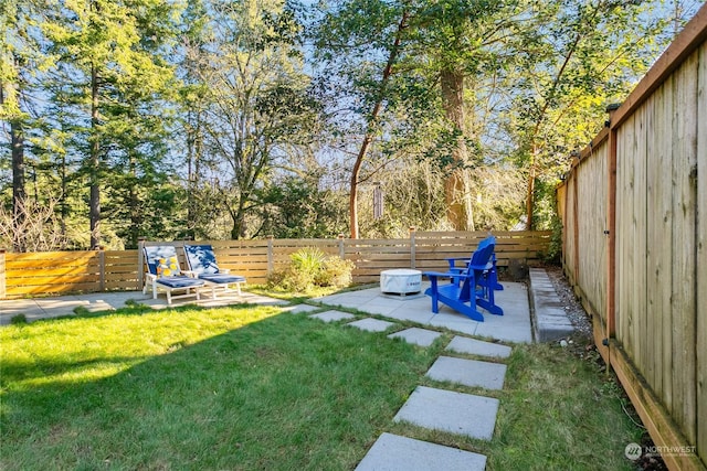 view of yard with a patio