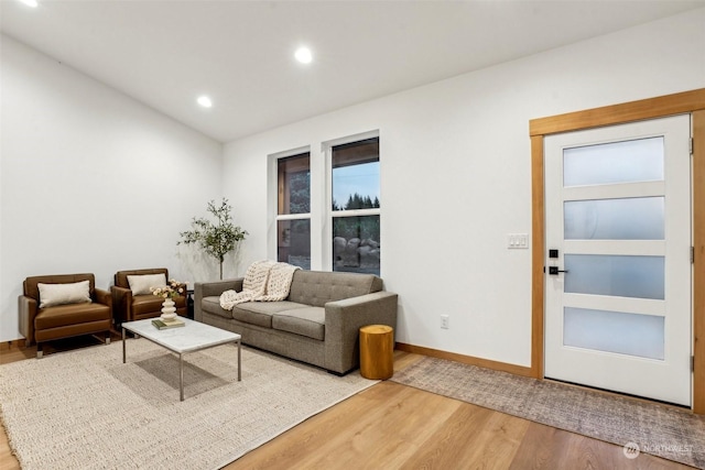 living room featuring hardwood / wood-style flooring