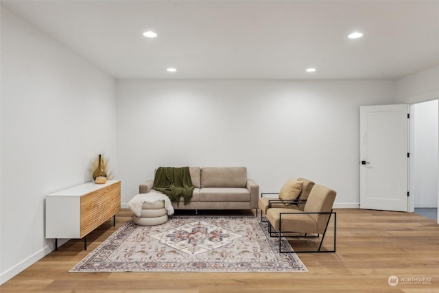 sitting room featuring light wood-type flooring