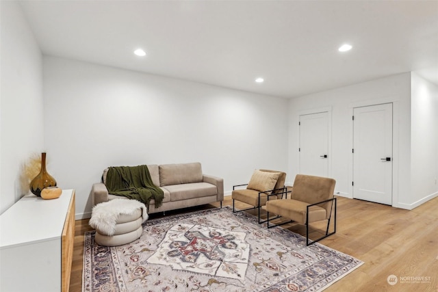 living room featuring light hardwood / wood-style floors