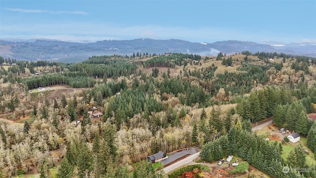 aerial view with a mountain view