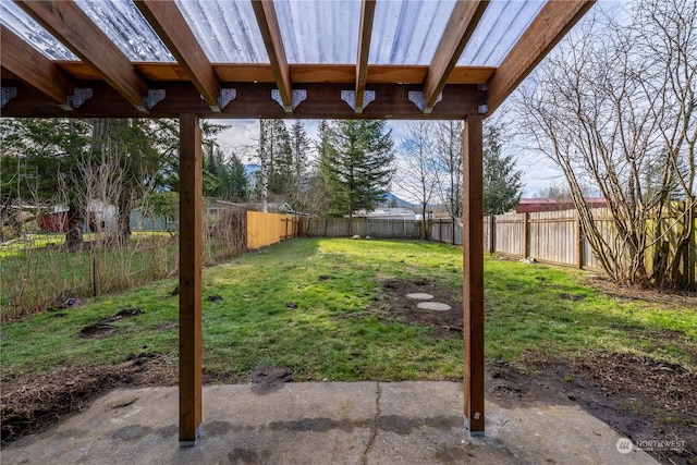 view of yard with a patio