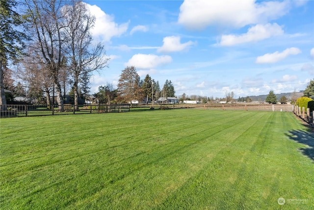 view of yard featuring a rural view