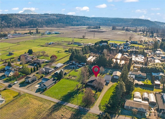 drone / aerial view with a rural view