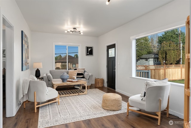 sitting room featuring hardwood / wood-style flooring